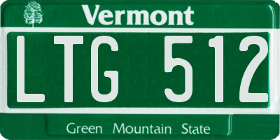 VT license plate LTG512