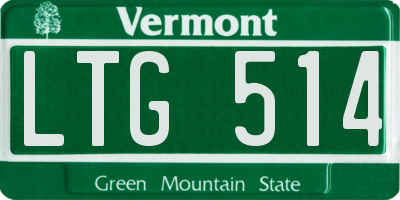 VT license plate LTG514