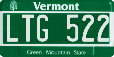 VT license plate LTG522