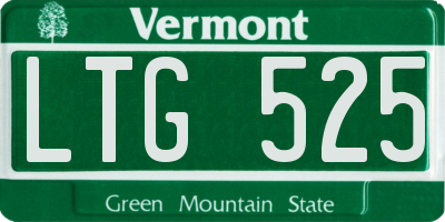 VT license plate LTG525
