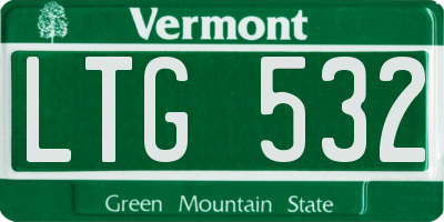 VT license plate LTG532