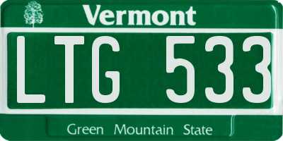 VT license plate LTG533