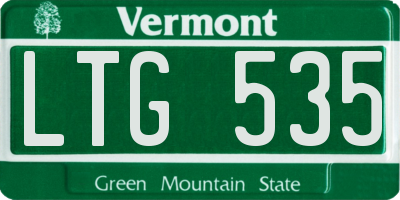 VT license plate LTG535