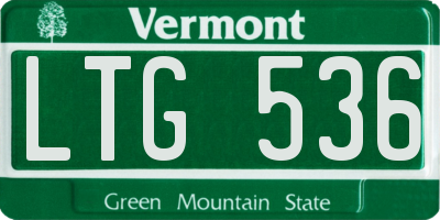 VT license plate LTG536