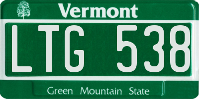 VT license plate LTG538