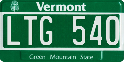 VT license plate LTG540