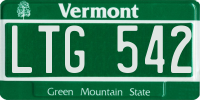 VT license plate LTG542
