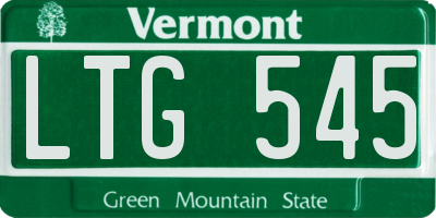VT license plate LTG545