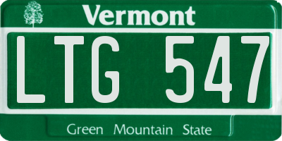 VT license plate LTG547