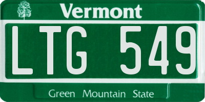 VT license plate LTG549