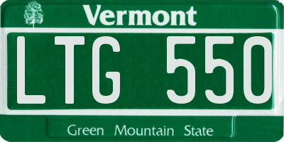 VT license plate LTG550