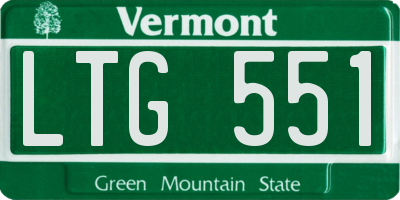 VT license plate LTG551