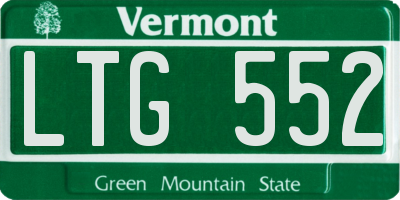 VT license plate LTG552