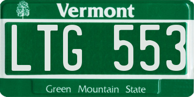 VT license plate LTG553