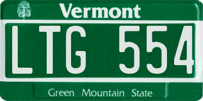 VT license plate LTG554