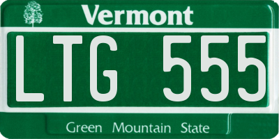 VT license plate LTG555