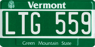 VT license plate LTG559