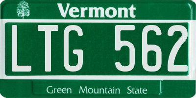 VT license plate LTG562