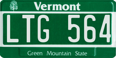 VT license plate LTG564