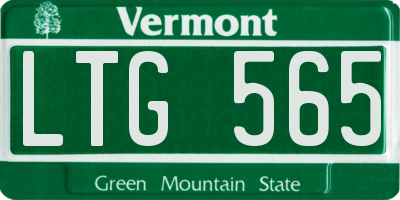 VT license plate LTG565