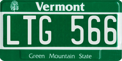 VT license plate LTG566