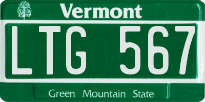 VT license plate LTG567