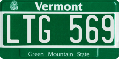 VT license plate LTG569