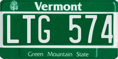 VT license plate LTG574