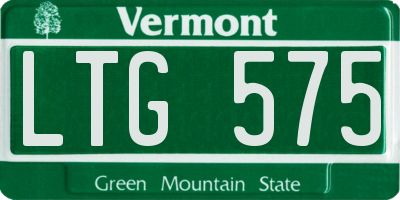 VT license plate LTG575