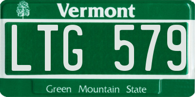 VT license plate LTG579