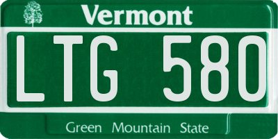 VT license plate LTG580