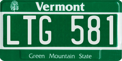 VT license plate LTG581