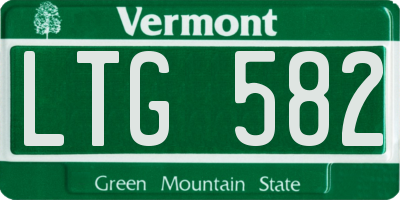 VT license plate LTG582