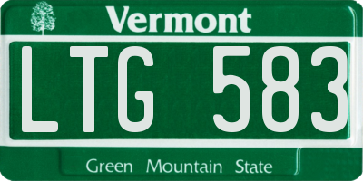 VT license plate LTG583