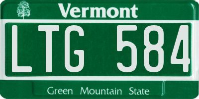 VT license plate LTG584