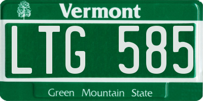 VT license plate LTG585