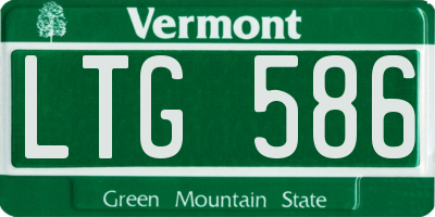 VT license plate LTG586
