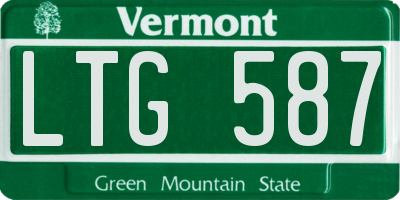 VT license plate LTG587