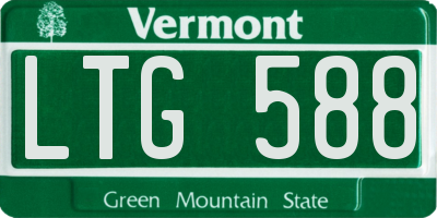 VT license plate LTG588