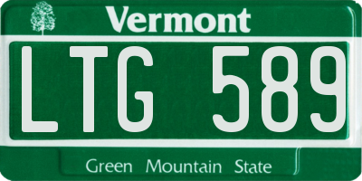 VT license plate LTG589