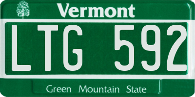 VT license plate LTG592