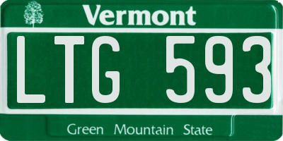 VT license plate LTG593