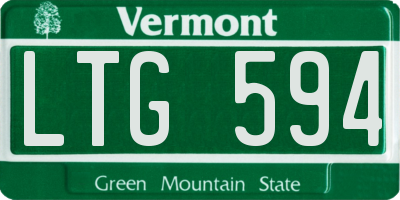 VT license plate LTG594