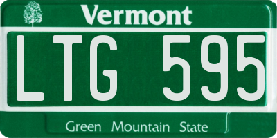 VT license plate LTG595