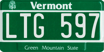 VT license plate LTG597