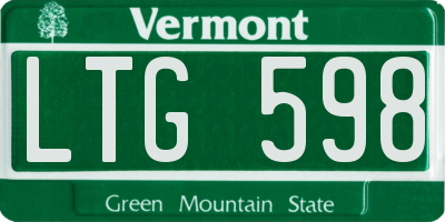VT license plate LTG598