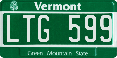 VT license plate LTG599
