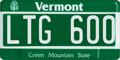 VT license plate LTG600