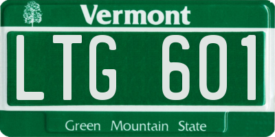 VT license plate LTG601