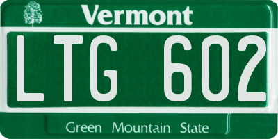VT license plate LTG602